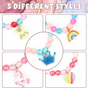 img 2 attached to 15 Piece Toddler Bracelets And Rings Set, Animal Themed Pretend Play Bracelets For Little Girls, Perfect Birthday Gift And Dress Up Game Props By LOVESTOWN