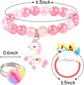 img 3 attached to 15 Piece Toddler Bracelets And Rings Set, Animal Themed Pretend Play Bracelets For Little Girls, Perfect Birthday Gift And Dress Up Game Props By LOVESTOWN