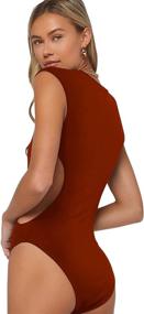 img 3 attached to Milumia Sleeveless Bodysuit Unitard Jumpsuit Women's Clothing and Jumpsuits, Rompers & Overalls