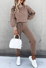 img 1 attached to Women'S Sweatsuit Set With Lantern Sleeve Top And High-Waist Joggers For Lounging And Casual Wear - By Cutiefox