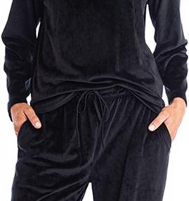 img 2 attached to Get Cozy In Style With Softies' Black Feather Velour Funnel Neck Lounge Set In Size S