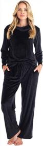 img 1 attached to Get Cozy In Style With Softies' Black Feather Velour Funnel Neck Lounge Set In Size S