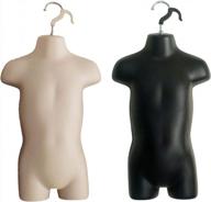 black toddler + flesh toddler hollow back mannequin torso set & hanging hook logo