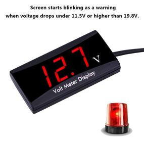 img 1 attached to 🔴 AIMILAR Red LED Display Car Motorcycle Voltmeter - 12V Digital Voltage Meter Gauge