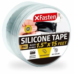 img 4 attached to XFasten Self Fusing Silicone Tape Pro: атмосферостойкое уплотнение толщиной 30 мил для наружных коаксиальных кабелей, электрических кабелей и утечек в трубах | 1,5 дюйма х 15 футов, черный