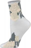 find elegance in transparency with memoi's rose garden sheer ankle socks logo