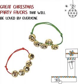 img 2 attached to 1 Dozen Pack Of Adjustable Red & Green Jingle Bell Bracelets - Perfect Christmas Gifts For Kids & Adults!