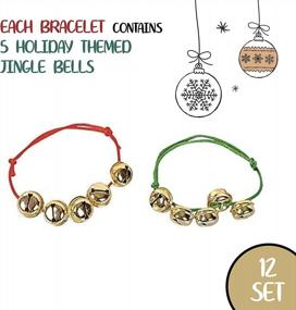 img 3 attached to 1 Dozen Pack Of Adjustable Red & Green Jingle Bell Bracelets - Perfect Christmas Gifts For Kids & Adults!