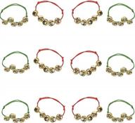 1 dozen pack of adjustable red & green jingle bell bracelets - perfect christmas gifts for kids & adults! logo
