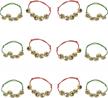 1 dozen pack of adjustable red & green jingle bell bracelets - perfect christmas gifts for kids & adults! logo