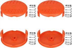 img 4 attached to Black And Decker Weed Eater Cover RC-100-P AF-100 Trimmer Line Cap Spring 385022-03 Compatible With Grass Trimmer Parts For AFS (4 Caps, 4 Springs)