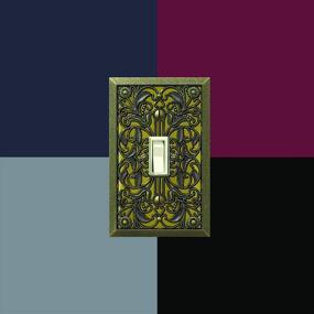 img 1 attached to Amerelle Filigree Triple Toggle Cast Metal Wallplate In Antique Brass