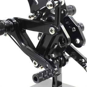 img 3 attached to 🏍️ Fully Adjustable Krace Motorcycle Rearsets for Kawasaki Ninja ZX6R ZX9R 1999-2002, ZZR600 2005-2008: Foot Pegs Rear Set with Brake Shift Pedals and Footrests - Ultimate Foot Board Upgrade