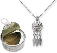 silver-tone cage necklace set with cultured pearl oyster and stainless steel chain - pearlina dream catcher, 18 inches logo