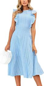 img 4 attached to ECOWISH Dresses Elegant Ruffles Sleeves Women's Clothing at Dresses