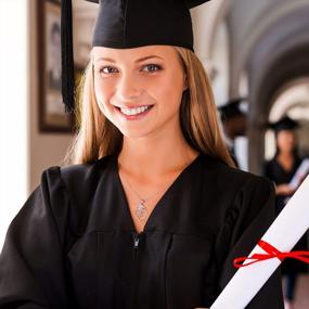 img 3 attached to 14K White Gold Plated CZ Graduation Cap Necklace - Perfect 2022 Grad Gift For Her!