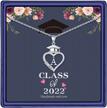 14k white gold plated cz graduation cap necklace - perfect 2022 grad gift for her! logo