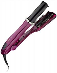 img 4 attached to Instyler MAX 1.25” 2-Way Purple Iron Professional Tourmaline Ceramic Iron Ionic Bristles Straighten, Style & Curl Hair I Adds Volume & Shine Frizz Reducing Tool (IS2-32PUU1-00485)