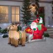5ft tall 8ft long santa with sleigh & reindeer christmas inflatable - gemmy 36855 logo