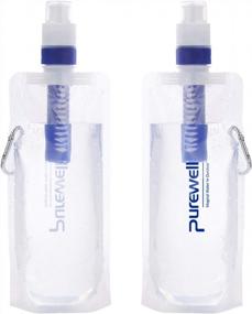 img 4 attached to Портативные фляги для фильтрации воды для походов и готовности к чрезвычайным ситуациям - легкий, не содержащий BPA и герметичный контейнер для воды с системой выжимного фильтра