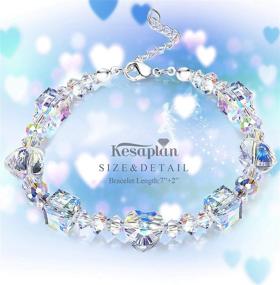 img 3 attached to Austrian Crystal Heart Bracelet: The Perfect Christmas Gift For Women And Girls