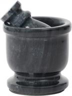radicaln black marble mortar & pestle set - 2.5" portable handmade kitchen accessories for indian spices & seasonings, altar supplies логотип