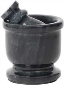 img 4 attached to Radicaln Black Marble Mortar & Pestle Set - 2.5" Portable Handmade Kitchen Accessories For Indian Spices & Seasonings, Altar Supplies