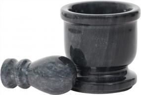 img 2 attached to Radicaln Black Marble Mortar & Pestle Set - 2.5" Portable Handmade Kitchen Accessories For Indian Spices & Seasonings, Altar Supplies
