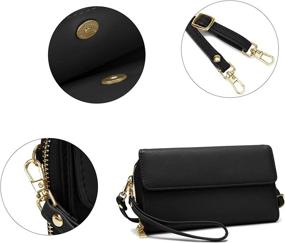 img 1 attached to 👜 YALUXE Women's Leather Crossbody Handbag: Stylish Wallet & Wristlet Combo