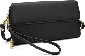 img 4 attached to 👜 YALUXE Women's Leather Crossbody Handbag: Stylish Wallet & Wristlet Combo