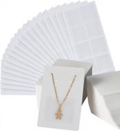 set of 400 necklace display cards with adhesive pouches - clear pvc self-adhesive pockets for jewelry sales and showcase - white logo