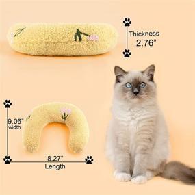 img 2 attached to 🐱 Fluffy Cat Calming Pillows - Homelifthub 3 Pack: Cute Rabbit Pillows for Indoor Cats, Ideal for Pet Sleep