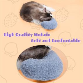 img 3 attached to 🐱 Fluffy Cat Calming Pillows - Homelifthub 3 Pack: Cute Rabbit Pillows for Indoor Cats, Ideal for Pet Sleep