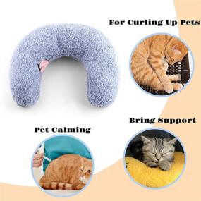 img 1 attached to 🐱 Fluffy Cat Calming Pillows - Homelifthub 3 Pack: Cute Rabbit Pillows for Indoor Cats, Ideal for Pet Sleep