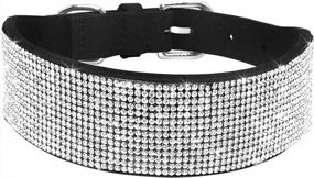 img 4 attached to Soft Velvet Rhinestone Dog Collar With Feminine Charm - Perfect For Medium And Large Female Breeds