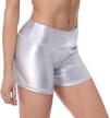 hde shiny metallic high waisted rave shorts - perfect for festivals, dancing & working out! logo