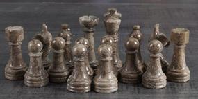 img 2 attached to Handmade Marble Chess Set With Oceanic Theme And Antique 32 Figures - Fits 16-20 Inch Boards