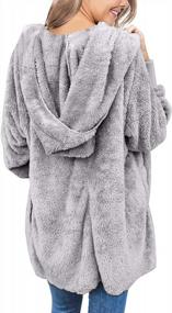 img 3 attached to Women'S Oversized Hooded Cardigan Coat With Open Front And Draped Pockets