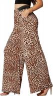 women's high waisted palazzo pants with pockets - wide leg variety of colors and prints логотип