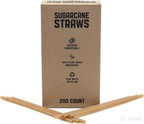 img 4 attached to 🌿 LK3 Certified Compostable Sugarcane Straws 200 Pack: Sustainable, Biodegradable, Plant-Based Drink Straws - ASTM D6400 Compliant, Plastic-Free Alternative to Paper Straws (Unwrapped)