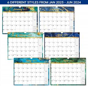 img 1 attached to 2023 Wall Calendar - 18 Monthly Wall Calendar 2023-2024, Jan 2023 - Jun 2024, 14.6" X 11.5", Twin-Wire Binding, Hanging Hook, Large Blocks With Julian Dates, Perfect Wall Calendar For Organizing