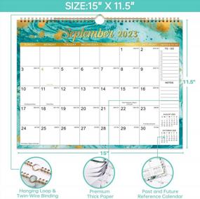 img 2 attached to 2023 Wall Calendar - 18 Monthly Wall Calendar 2023-2024, Jan 2023 - Jun 2024, 14.6" X 11.5", Twin-Wire Binding, Hanging Hook, Large Blocks With Julian Dates, Perfect Wall Calendar For Organizing
