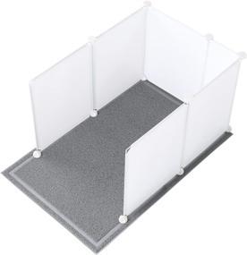 img 4 attached to 🐾 MEEXPAWS Extra Large Cat Litter Box Enclosure with Splash Guard and Easy Clean Function - 27×20 in, Including Large Cat Litter Mat (White)