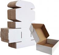 набор из 25 упаковочных коробок из белого гофрированного картона - horlimer 7x5x2 дюймов - идеально подходит для литературы и почты логотип