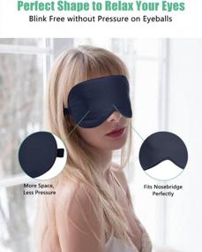 img 3 attached to Превосходная шелковая маска для сна, упаковка из 2-х штук - регулируемая маска для глаз на летнюю поездку, средство для устранения отечности глаз - 100% натуральный чистый шелк от BeeVines (черная и синяя)