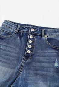 img 1 attached to Chic And Comfy: Selowin'S High Waisted Denim Shorts With Ripped Pockets And Folded Hem For Women