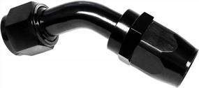 img 1 attached to PitVisit Swivel Hose End AN Fitting Adapter For Braided Oil Fuel Water Vacuum Lines Leak Free High Performance Racing Fittings Black Aluminum (6AN, 45 Degrees)