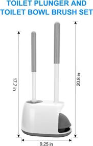 img 3 attached to 🚽 SetSail Toilet Brush and Plunger Set - Heavy Duty Bathroom Plungers with Hidden Holder for Deep Cleaning, Grey