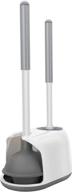 🚽 setsail toilet brush and plunger set - heavy duty bathroom plungers with hidden holder for deep cleaning, grey logo