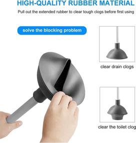 img 2 attached to 🚽 SetSail Toilet Brush and Plunger Set - Heavy Duty Bathroom Plungers with Hidden Holder for Deep Cleaning, Grey